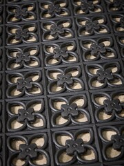 Cox & Cox Black Little Flowers Rubber Doormat Large - Image 2 of 3