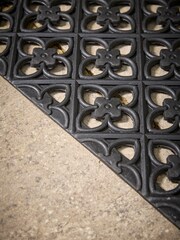 Cox & Cox Black Little Flowers Rubber Doormat Large - Image 3 of 3