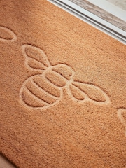 Cox & Cox Natural Embossed Bumble Bee Double Doormat - Image 2 of 2