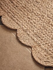 Cox & Cox Natural Scalloped Jute Doormat - Image 2 of 3