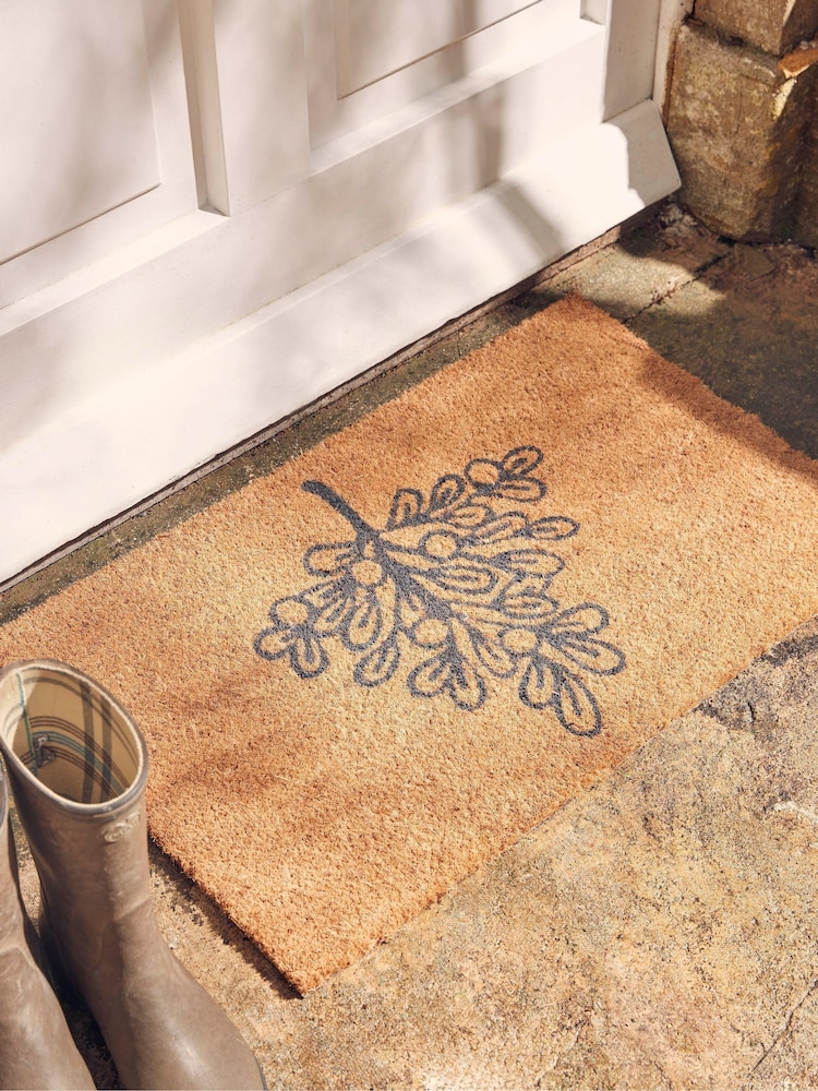 Cox & Cox Natural Mistletoe Doormat - Image 1 of 3