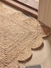 Cox & Cox Natural Scalloped Jute Double Doormat - Image 2 of 3