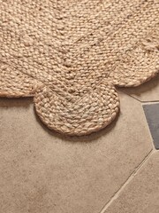 Cox & Cox Natural Scalloped Jute Double Doormat - Image 3 of 3
