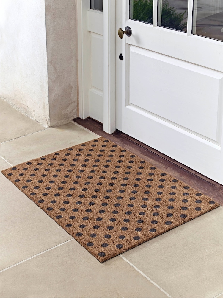 Cox & Cox Natural Dotty Large Doormat - Image 1 of 1