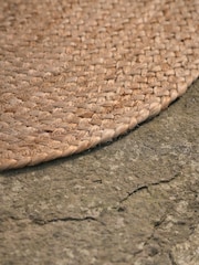 Cox & Cox Natural Braided Jute Oval Doormat - Image 2 of 3