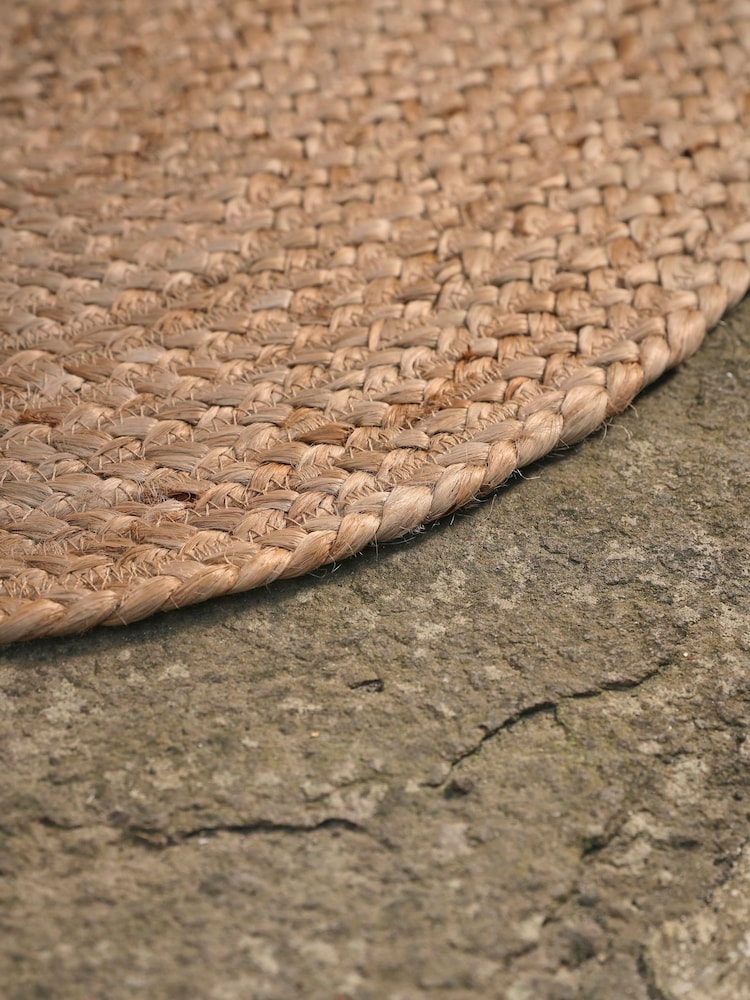 Cox & Cox Natural Braided Jute Oval Doormat - Image 2 of 3 Cox & Cox Natural Braided Jute Oval Doormat - Image 2 of 3