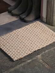 Cox & Cox Natural Geometric Jute Doormat - Image 1 of 2