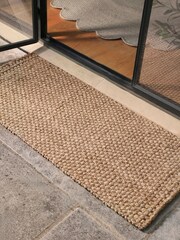 Cox & Cox Natural Textured Jute Double Doormat - Image 1 of 4