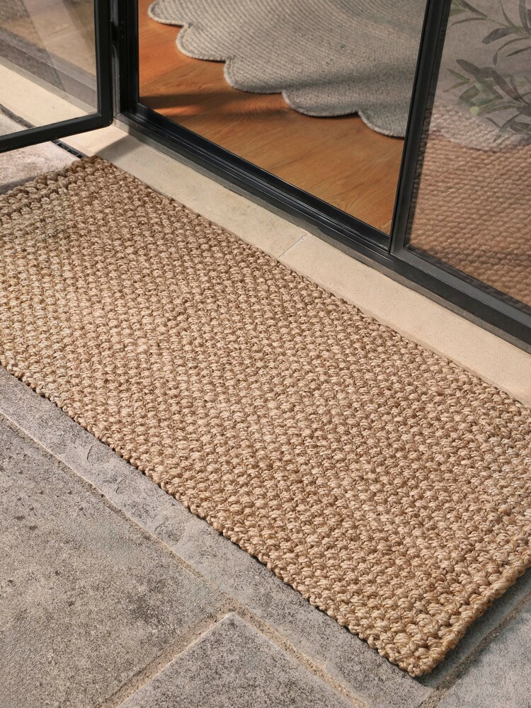 Cox & Cox Natural Textured Jute Double Doormat - Image 1 of 4 Cox & Cox Natural Textured Jute Double Doormat - Image 1 of 4