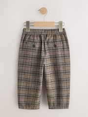 Brown Check Barrel Leg Cosy Smart Trousers (3mths-7yrs) - Image 2 of 4
