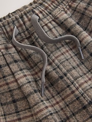 Brown Check Barrel Leg Cosy Smart Trousers (3mths-7yrs) - Image 3 of 4