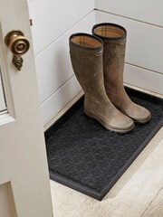 Cox & Cox Black Star Print Rubber Boot Tray - Image 1 of 4
