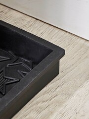 Cox & Cox Black Star Print Rubber Boot Tray - Image 2 of 4
