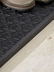 Cox & Cox Black Star Print Rubber Boot Tray - Image 3 of 4