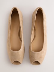 Sand Forever Comfort® Suede Peeptoe Flats - Image 1 of 8