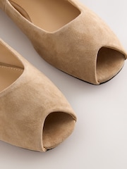 Sand Forever Comfort® Suede Peeptoe Flats - Image 8 of 8