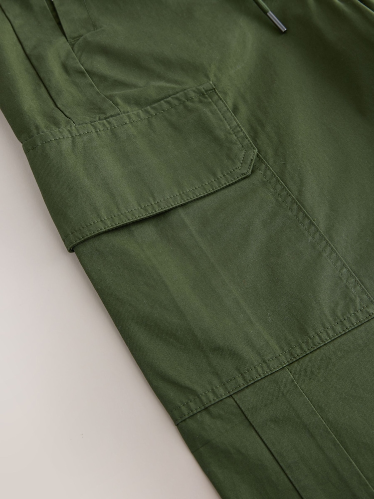 Khaki Green Cargo Cotton Balloon Leg Trousers - Image 4 of 4