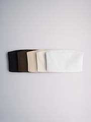 The Set 5 Pack Bralets Black/Brown/Neutral/White - Image 1 of 6