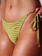 South Beach Sunburst Charm Frill Triangle Top and Tie Side Briefs Bikini Set - Image 5 of 7