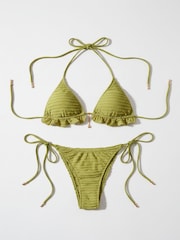 South Beach Sunburst Charm Frill Triangle Top and Tie Side Briefs Bikini Set - Image 7 of 7