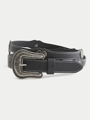 Hollister Black Faux Leather Heart Detail Belt - Image 1 of 2