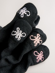 Black 'N' Swirl Logo Back Embroidered Motif Trainer Socks 4 Pack - Image 4 of 8