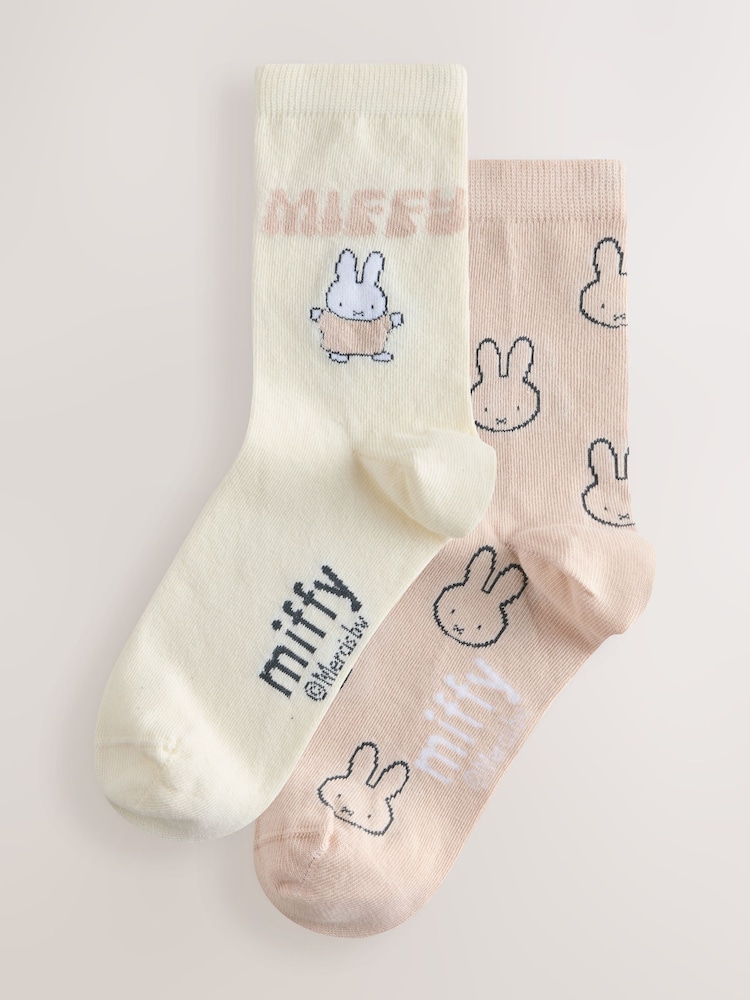 Oatmeal/Neutral Miffy License Ankle Socks 2 Pack - Image 1 of 5 Oatmeal/Neutral Miffy License Ankle Socks 2 Pack - Image 1 of 5