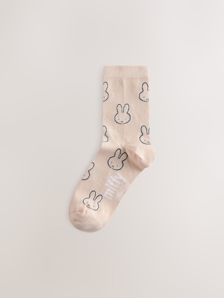 Oatmeal/Neutral Miffy License Ankle Socks 2 Pack - Image 2 of 5 Oatmeal/Neutral Miffy License Ankle Socks 2 Pack - Image 2 of 5