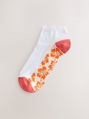 White/Bright Fruits Printed Footbed Trainer Socks 4 Pack - Image 4 of 7