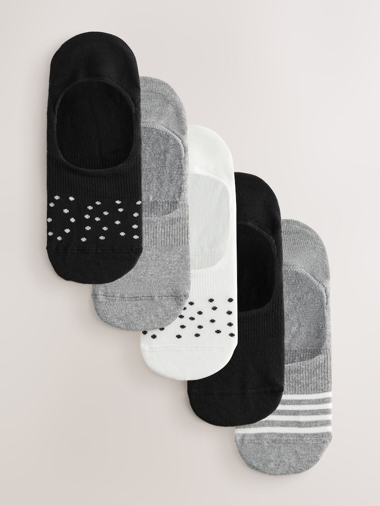 Monochrome Spots/Stripe - Αόρατες κάλτσες πακέτο 5 - Εικόνα 1 από 8