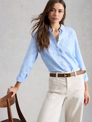 White Stuff Blue Sophie Cotton Shirt - Image 4 of 6