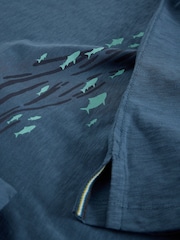 White Stuff Blue Abersoch Swim Fish Graphic T-Shirt - Image 2 of 2