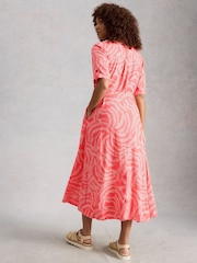 White Stuff Red Tiff Linen Blend Shirt Dress - Image 3 of 6