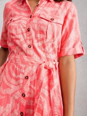 White Stuff Red Tiff Linen Blend Shirt Dress - Image 4 of 6
