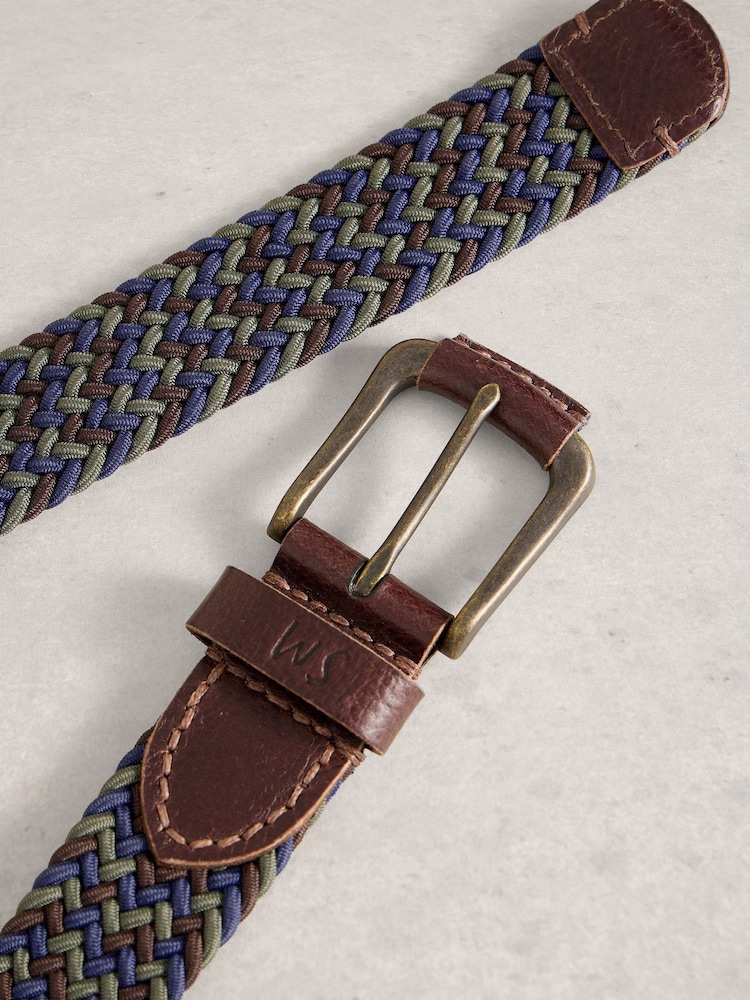 White Stuff Blue Woven Elasticated Belt - Image 3 of 3