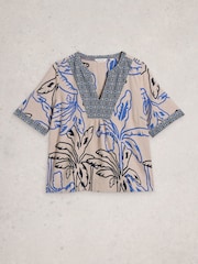 White Stuff Natural Ash Linen Blend Top - Image 5 of 6