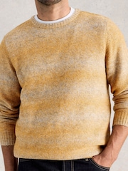 White Stuff Yellow Oban Ombre Crew Neck Jumper - Image 4 of 6