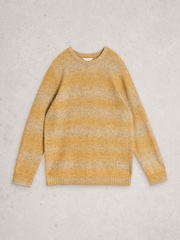White Stuff Yellow Oban Ombre Crew Neck Jumper - Image 5 of 6