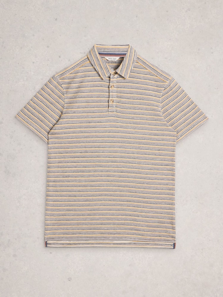 White Stuff White Hadley Stripe Polo Shirt - Image 1 of 2