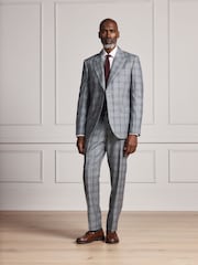 Gris - Pantalon de costume Signature Coupe ajustée Alfred Brown 100% laine britannique Marron à carreaux - Image 2 de 4