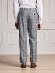 Gris - Pantalon de costume Signature Coupe ajustée Alfred Brown 100% laine britannique Marron à carreaux - Image 3 de 4