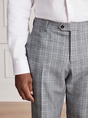 Gris - Pantalon de costume Signature Coupe ajustée Alfred Brown 100% laine britannique Marron à carreaux - Image 4 de 4