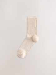 Neutral Supersoft Ribbed Ankle Socks 4 Pack - Image 2 of 7