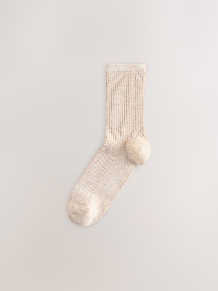 Neutral Supersoft Ribbed Ankle Socks 4 Pack - Image 2 of 7