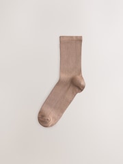Neutral Supersoft Ribbed Ankle Socks 4 Pack - Image 4 of 7