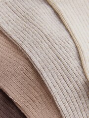 Neutral Supersoft Ribbed Ankle Socks 4 Pack - Image 7 of 7