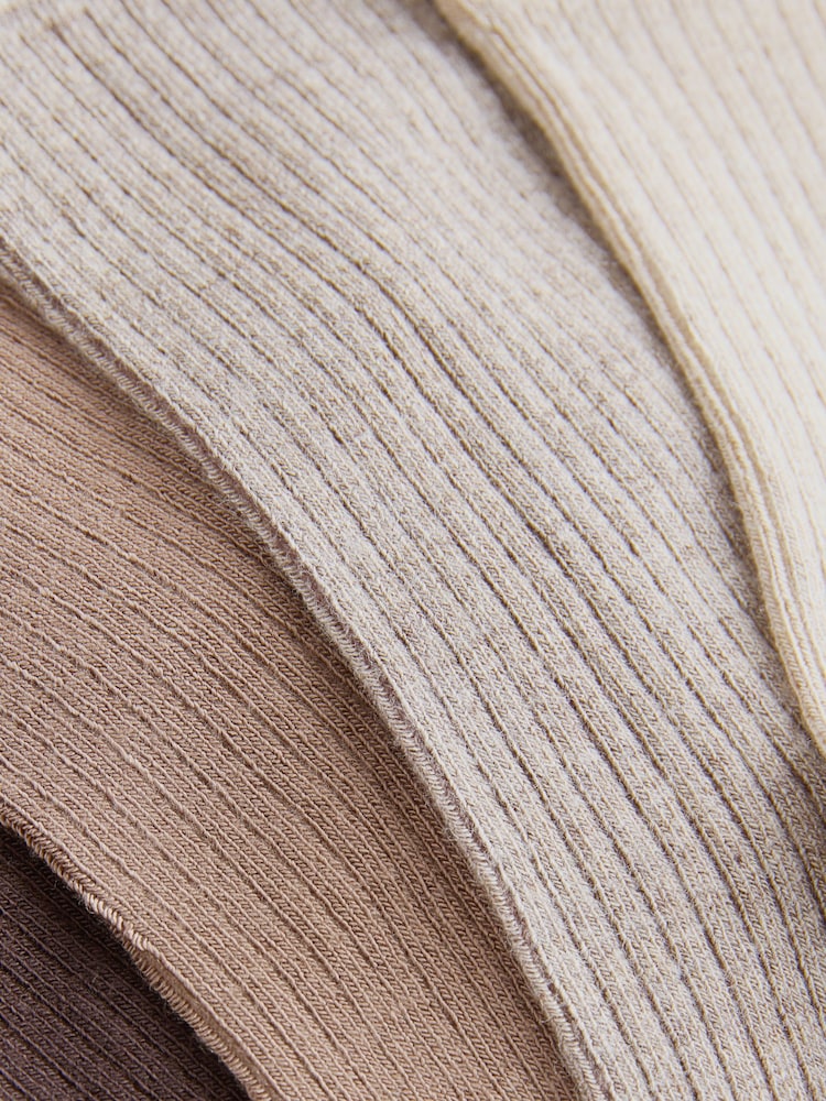 Neutral Supersoft Ribbed Ankle Socks 4 Pack - Image 7 of 7