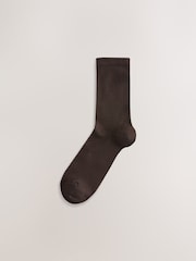Chocolate Brown Supersoft Ribbed Ankle Socks 4 Pack - Image 5 of 7
