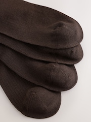 Chocolate Brown Supersoft Ribbed Ankle Socks 4 Pack - Image 6 of 7
