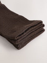 Chocolate Brown Supersoft Ribbed Ankle Socks 4 Pack - Image 7 of 7